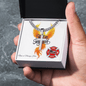 First In firefighter engraved cross necklace symbolizing courage, mental health, and self-care.