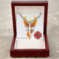 Strength Is In Asking firefighter engraved Cuban link cross supporting bravery and seeking help.