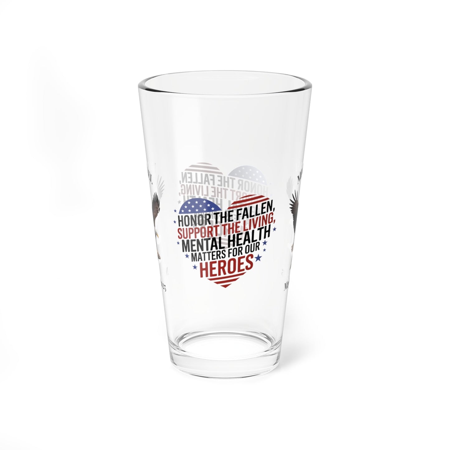 Honor The Fallen pint glass engraved for Memorial Day - tribute gift for veterans and fallen heroes