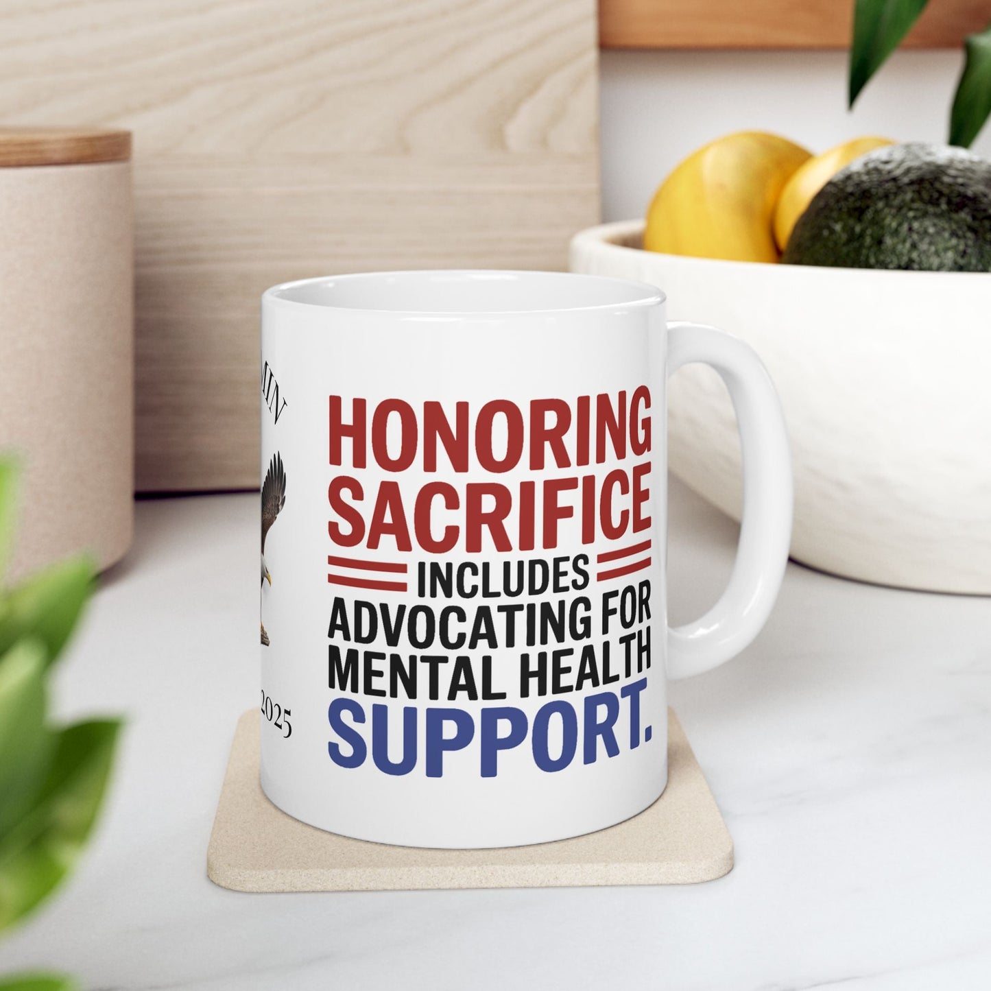 Honoring Sacrifice custom Memorial Day mug - PTSD support, military tribute for veterans