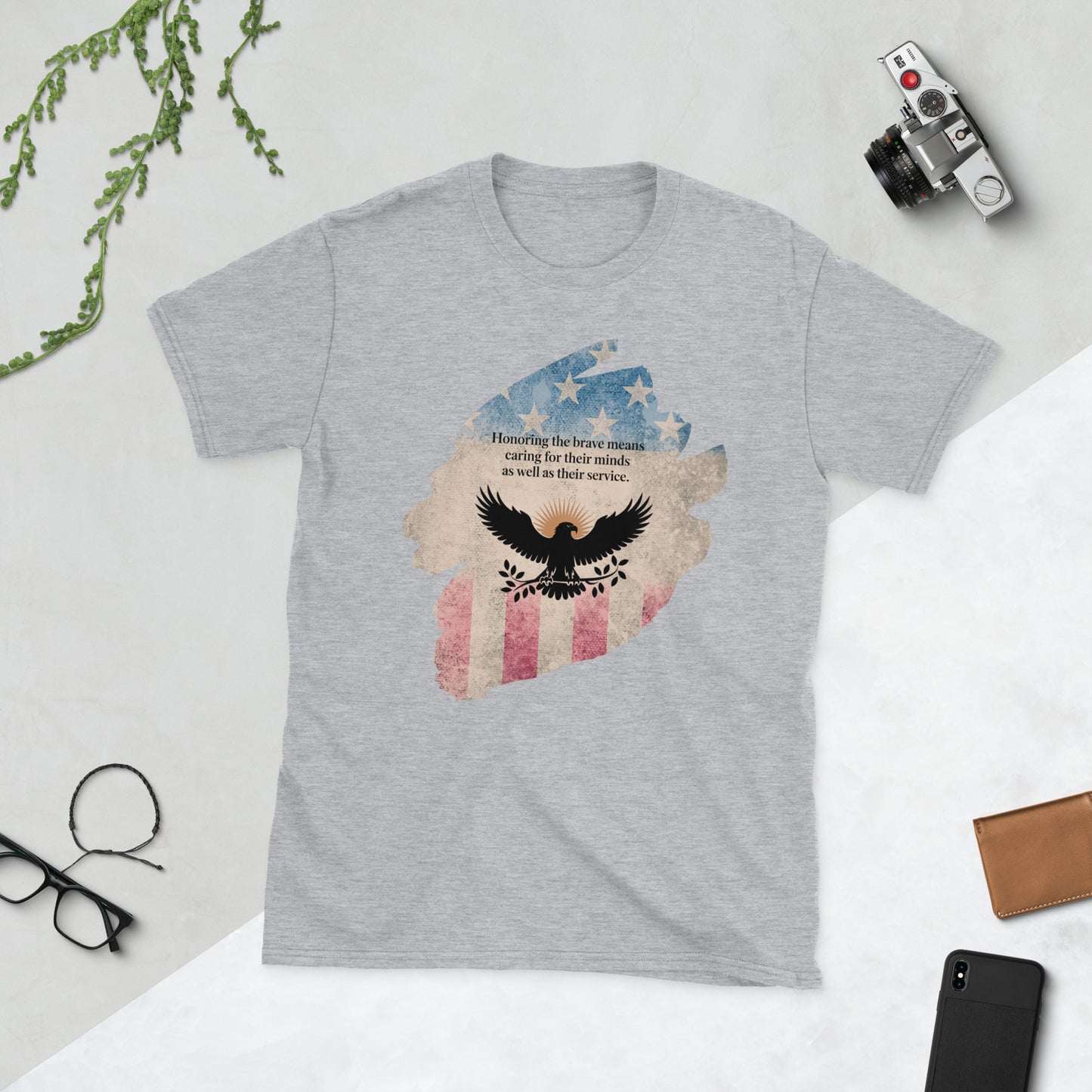 Honoring The Brave T-Shirt | Veteran Tribute Gift | PTSD Awareness Shirt | Memorial Day Tee | Mental Health Support Unisex Shirt