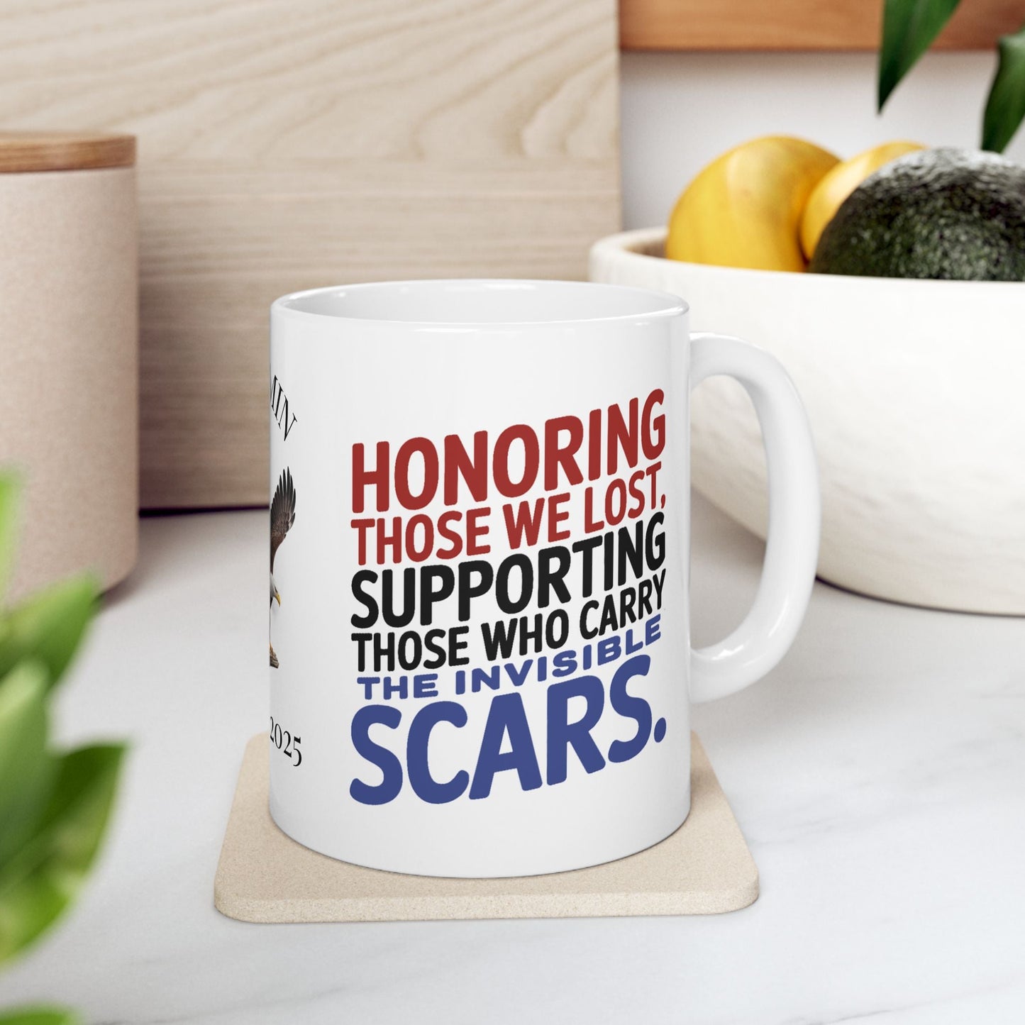 Personalized Memorial Day mug with Honoring Those We Lost - PTSD support, veteran memorial tribute