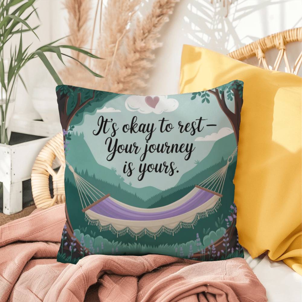 It's Okay To Rest - Your Journey Is Yours: Indoor/Outdoor Pillow Self-Care for Relaxation, Mindfulness & Emotional Wellness