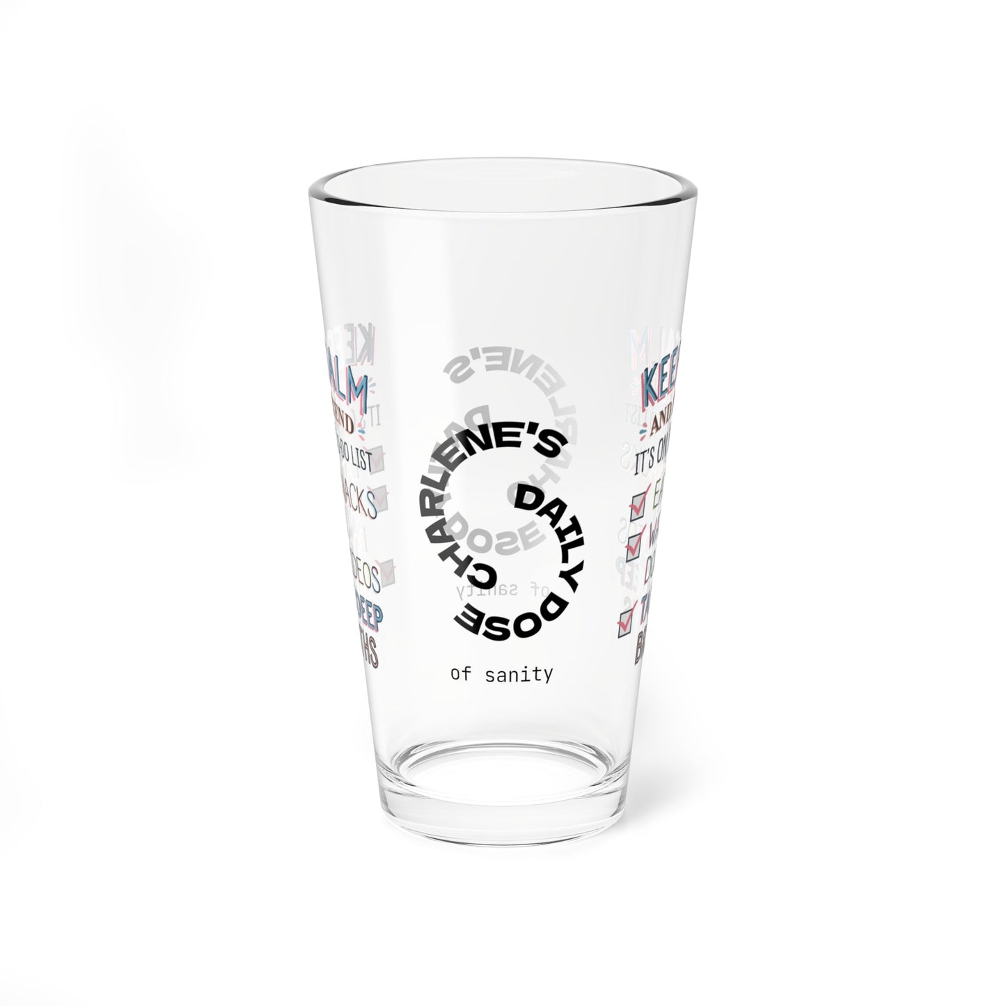 Keep Calm And Pretend - Personalized Funny Pint Glass, Sassy Drinkware with Attitude, Daily Dose of Attitude and Humor