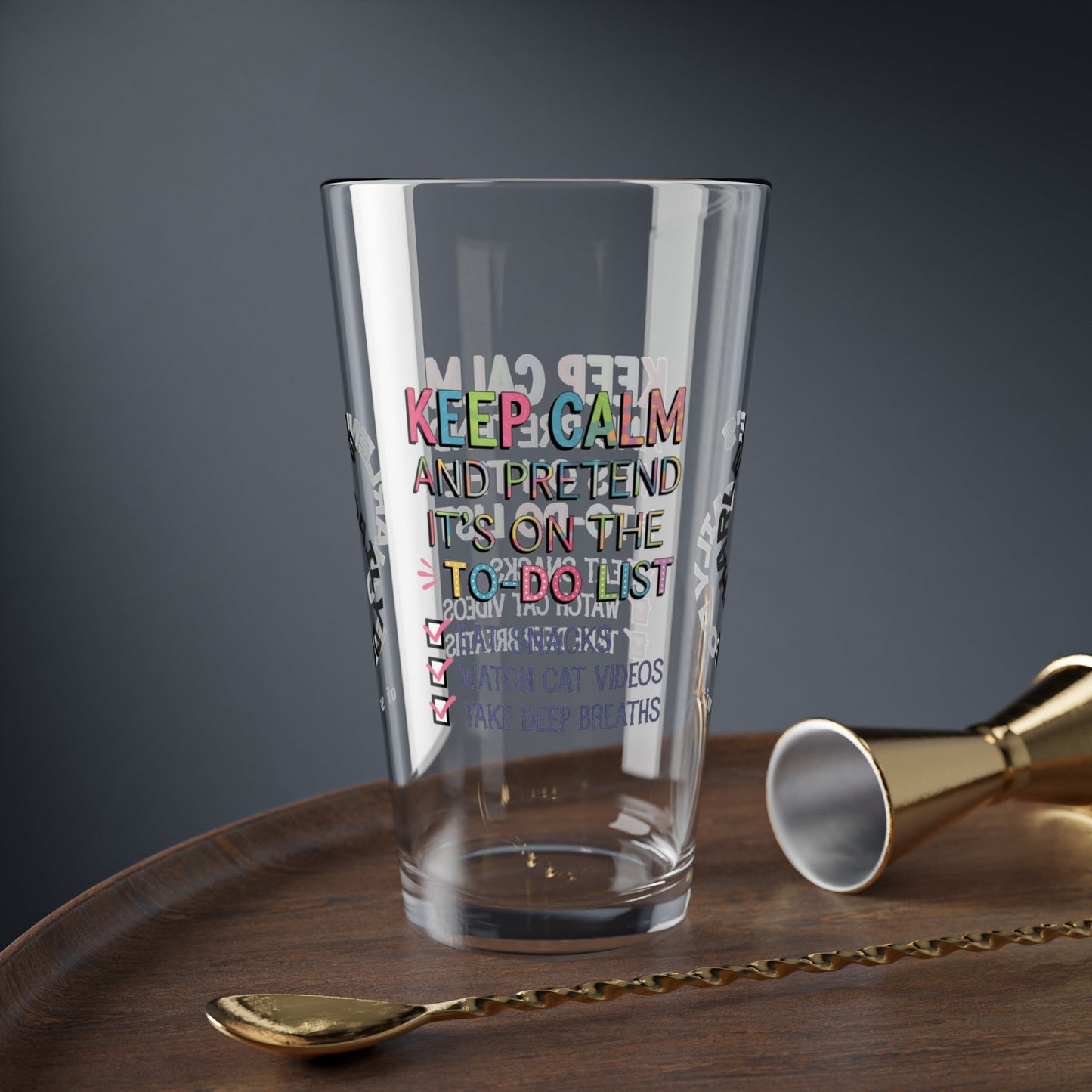 Keep Calm And Pretend - Personalized Funny Pint Glass, Sassy Drinkware with Attitude, Daily Dose of Attitude and Humor