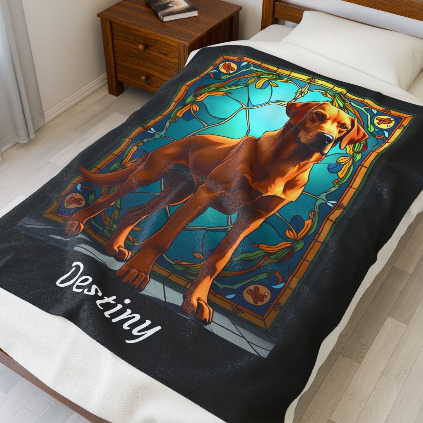 Labrador Retriever Fox Red Coat Blanket, Velveteen Plush Custom Dog Art Throw, Unique Gift for Lab Lovers