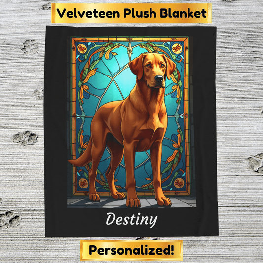 Labrador Retriever Fox Red Coat Blanket, Velveteen Plush Custom Dog Art Throw, Unique Gift for Lab Lovers