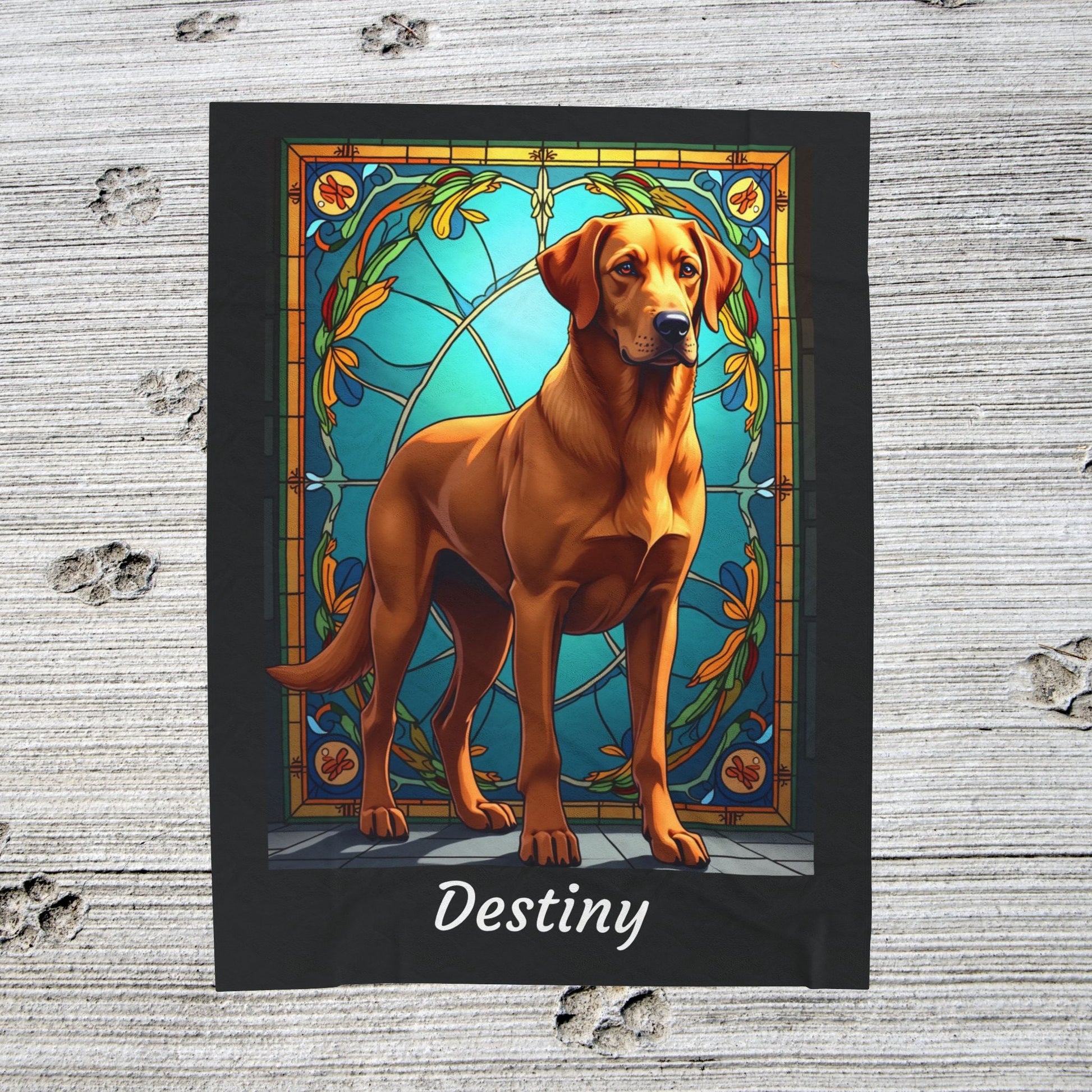 Labrador Retriever Fox Red Coat Blanket, Velveteen Plush Custom Dog Art Throw, Unique Gift for Lab Lovers