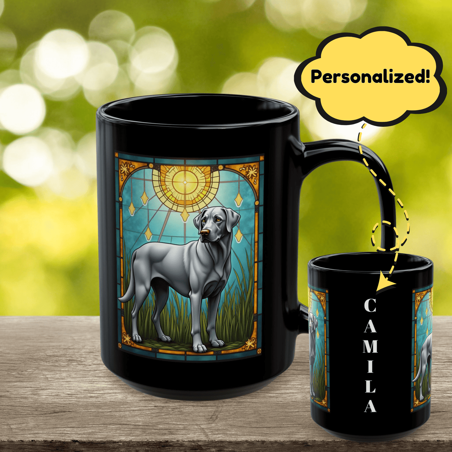 Labrador Retriever Silver personalized mug, custom coffee cup gift for silver Lab lovers