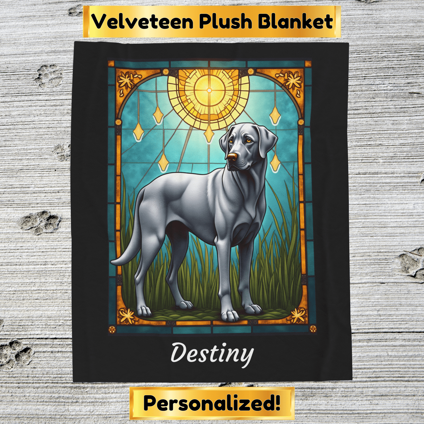 Labrador Retriever Silver Coat Blanket, Velveteen Plush Custom Dog Lover Throw, Personalized Gift