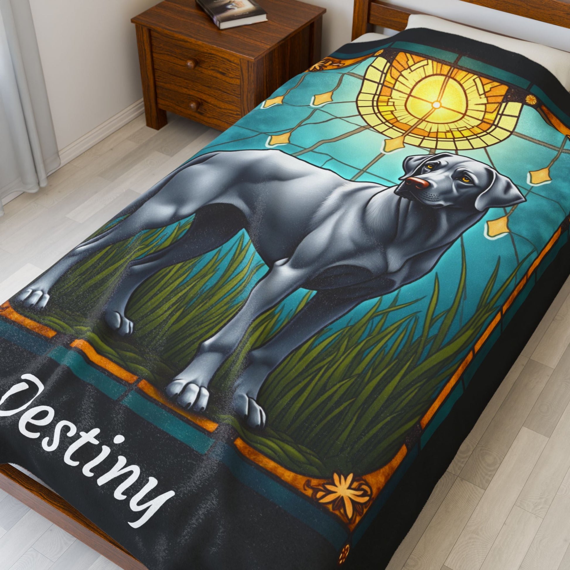 Labrador Retriever Silver Coat Blanket, Velveteen Plush Custom Dog Lover Throw, Personalized Gift