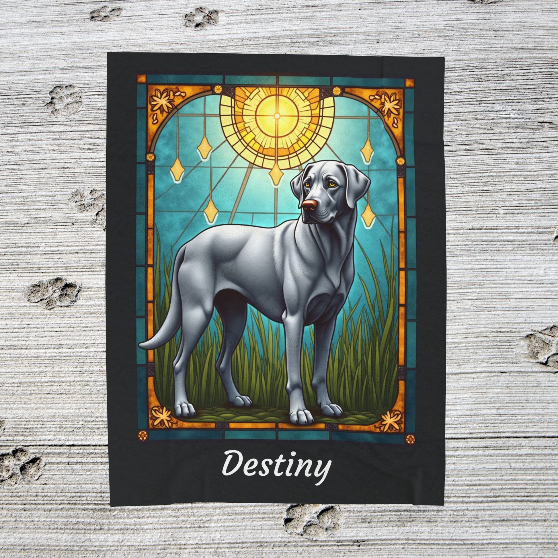 Labrador Retriever Silver Coat Blanket, Velveteen Plush Custom Dog Lover Throw, Personalized Gift