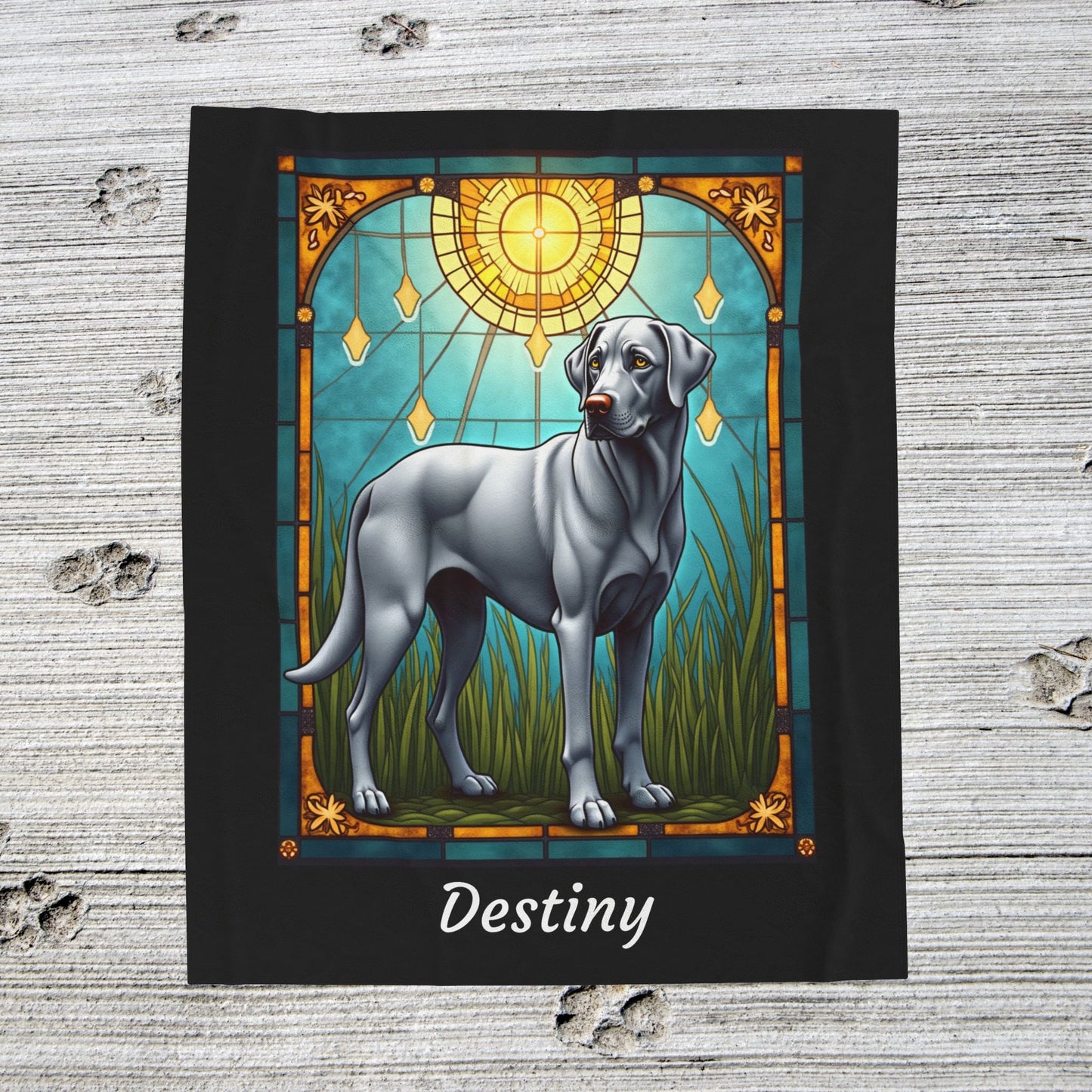 Labrador Retriever Silver Coat Blanket, Velveteen Plush Custom Dog Lover Throw, Personalized Gift