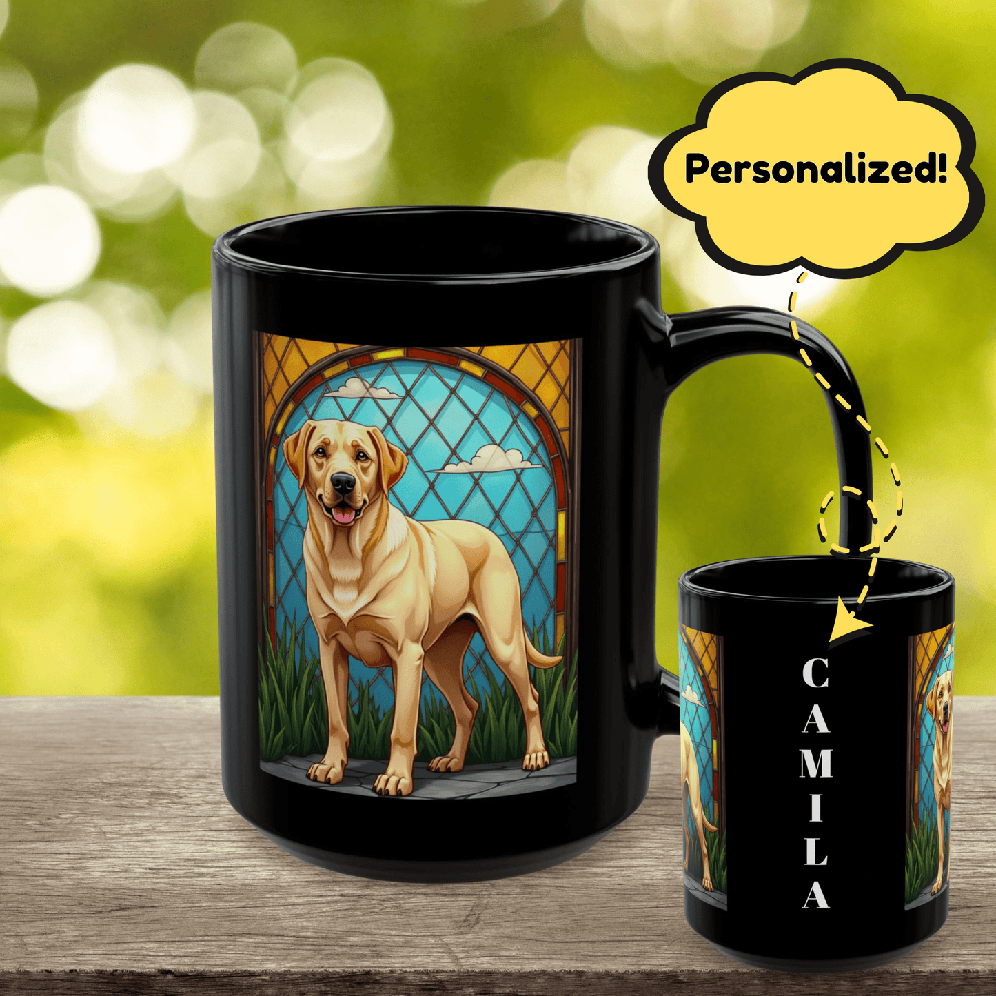 Labrador Retriever Yellow personalized mug, custom coffee cup gift for Lab parents