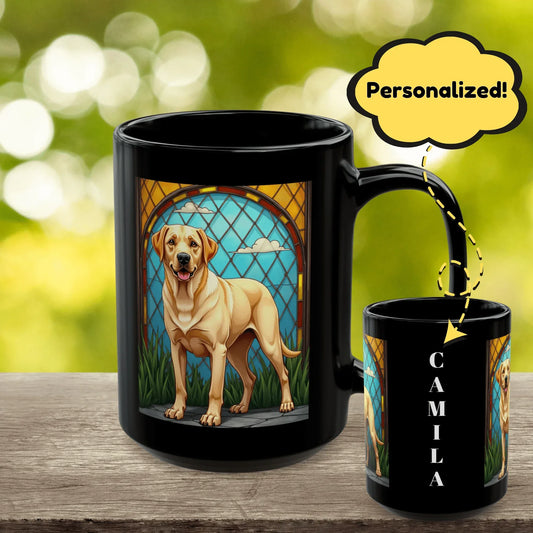 Shop our labrador retriever yellow mug featuring the 15oz style option from MySisterIsASurvivor.