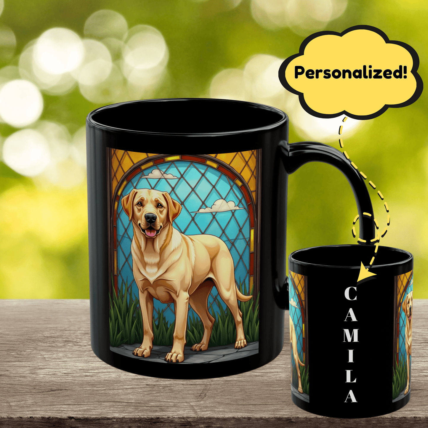 Labrador Retriever Yellow personalized mug, custom coffee cup gift for Lab parents