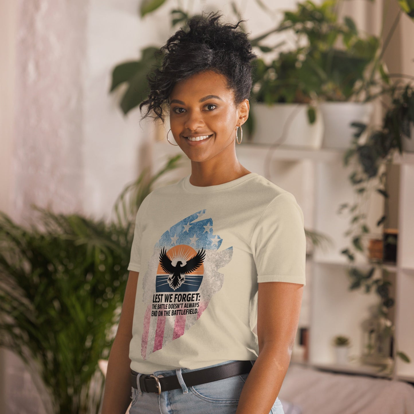 Lest We Forget T-Shirt | Veteran Tribute Gift | PTSD Awareness Shirt | Memorial Day Tee | Mental Health Support Unisex Shirt