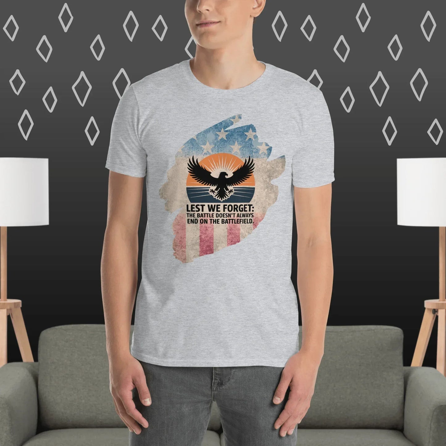 lest-we-forget-t-shirt-veteran-tribute-gift-ptsd-awareness-shirt-memorial-day-tee-mental-health-support-unisex-shirt-9456705 - MySisterIsASurvivor