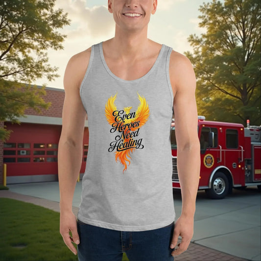 Even Heroes Need Healing personalized firefighter recovery shirt for emotional and mental health support