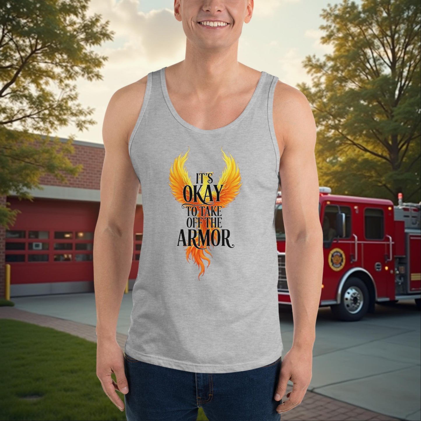 It’s Okay To Take Off The Armor custom firefighter mental health self-care awareness shirt