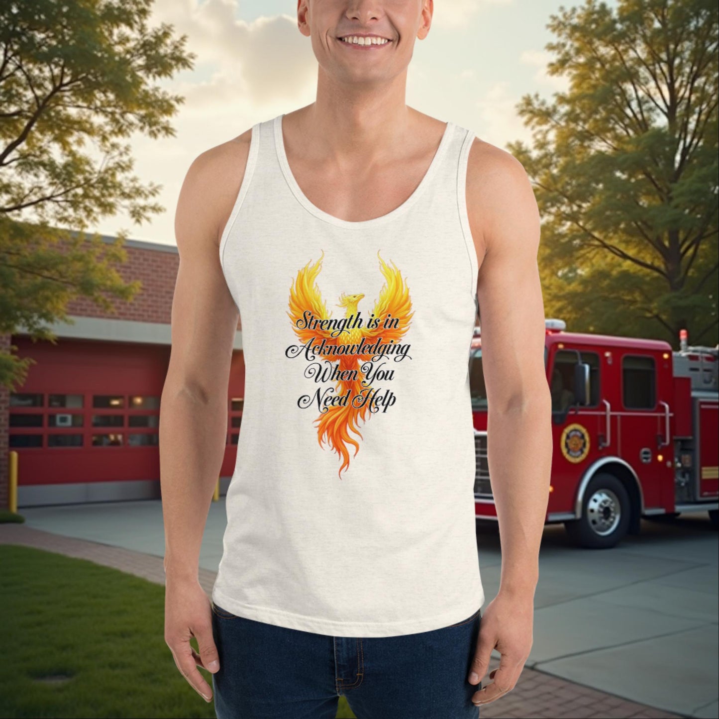 Strength Is In Acknowledging custom firefighter mental health support and healing awareness shirt