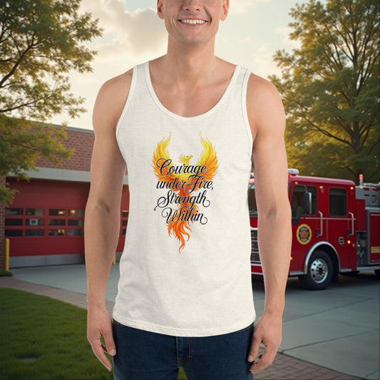 Courage Under Fire custom tribute shirt for firefighters, bravery and mental health awareness