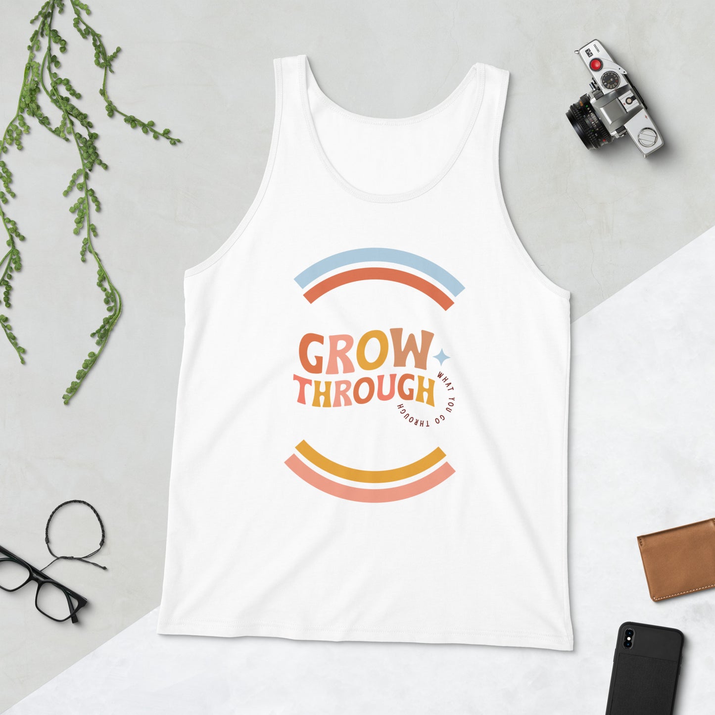 Grow Through What You Go Through Retro Unisex Jersey Tank