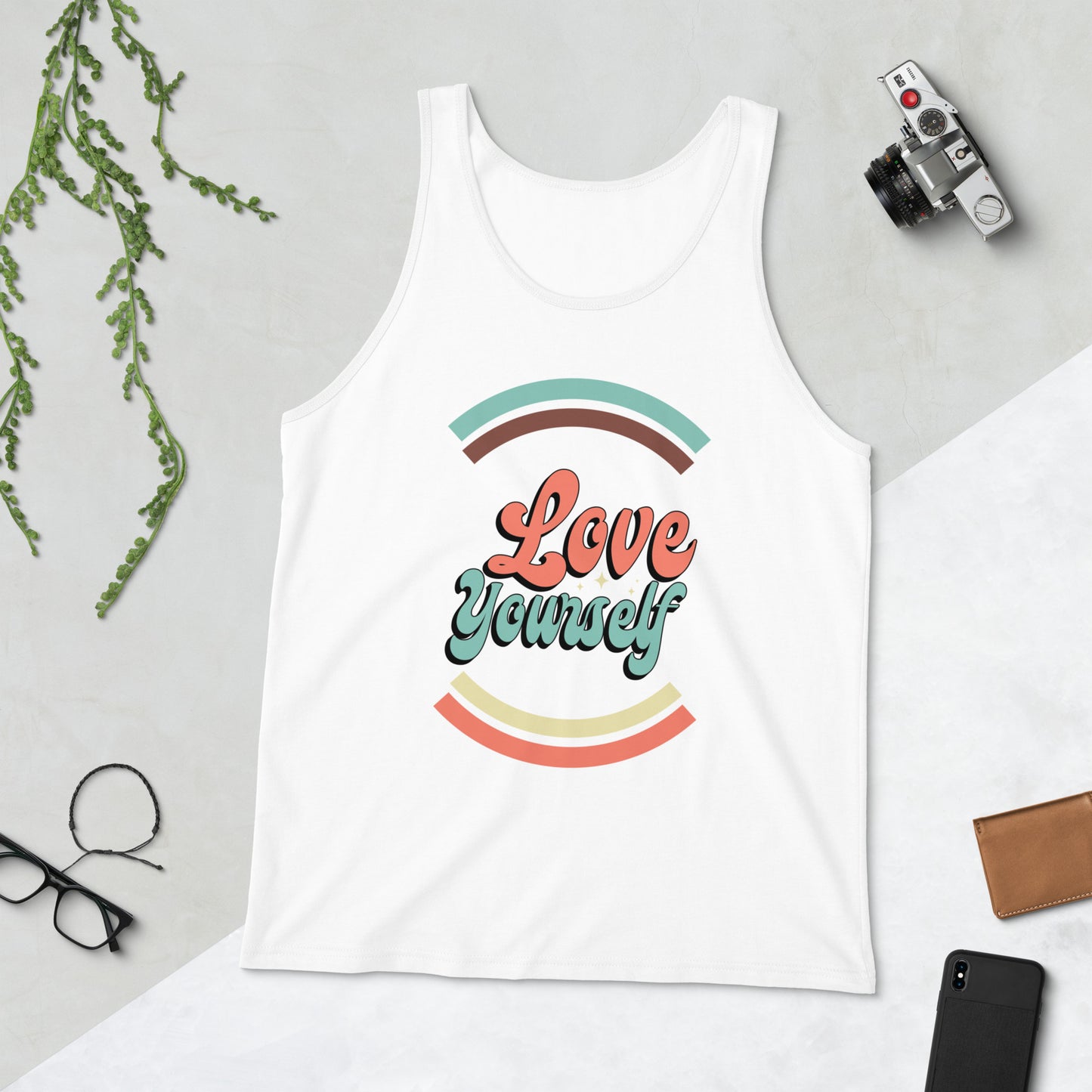 Love Yourself Retro Unisex Jersey Tank