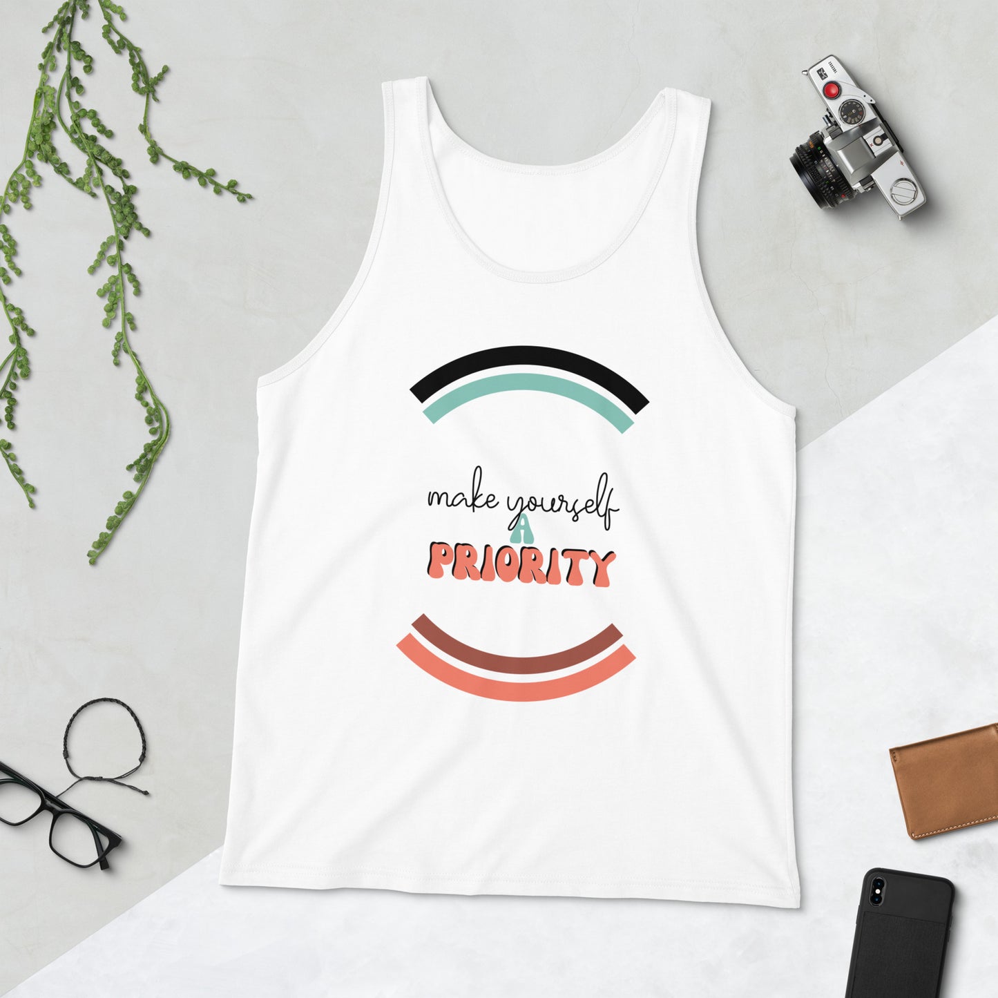Make Yourself A Priority Retro Unisex Jersey Tank