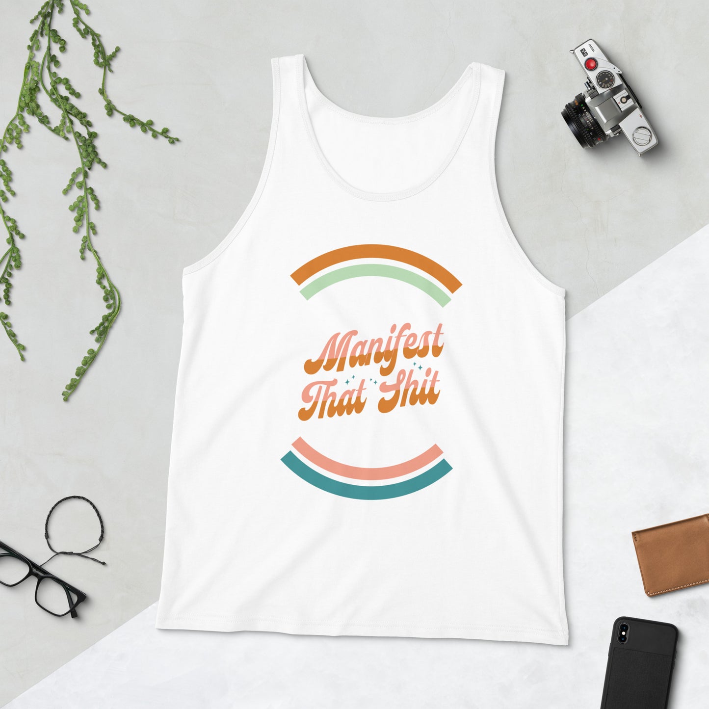 Manifest That Shit Retro Unisex Jersey Tank