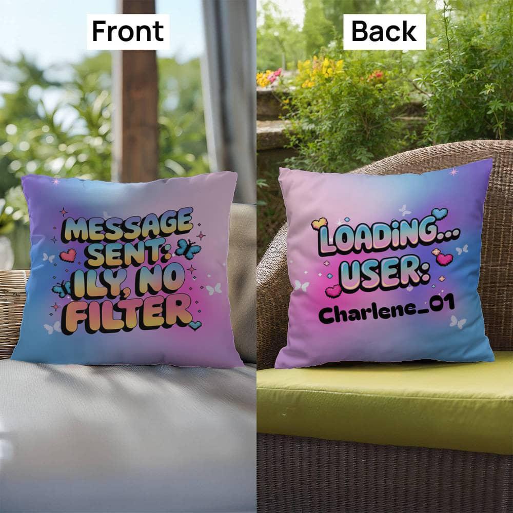 Shop our premium message sent ily indoor outdoor pillow from MySisterIsASurvivor.