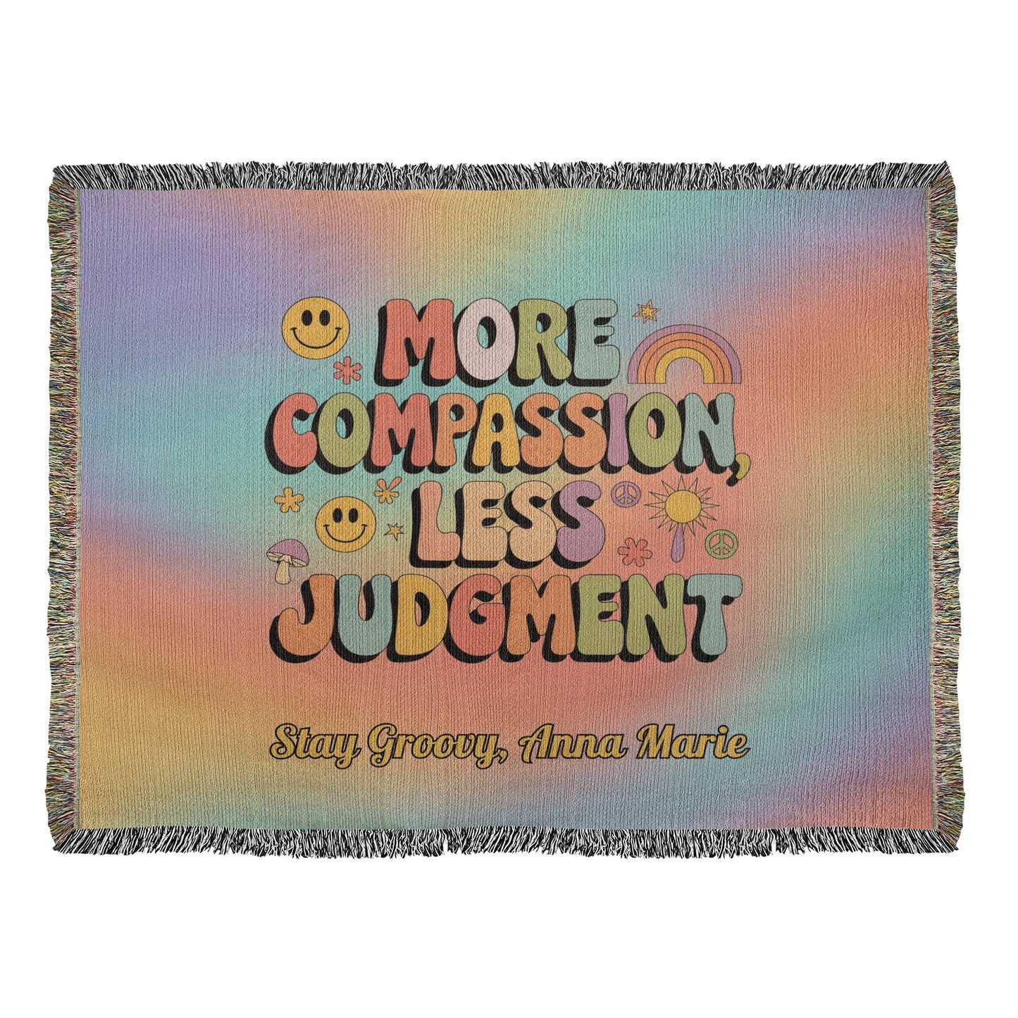 More Compassion Less Judgment Personalized Blanket - Healing Mental Health Throw - MySisterIsASurvivor