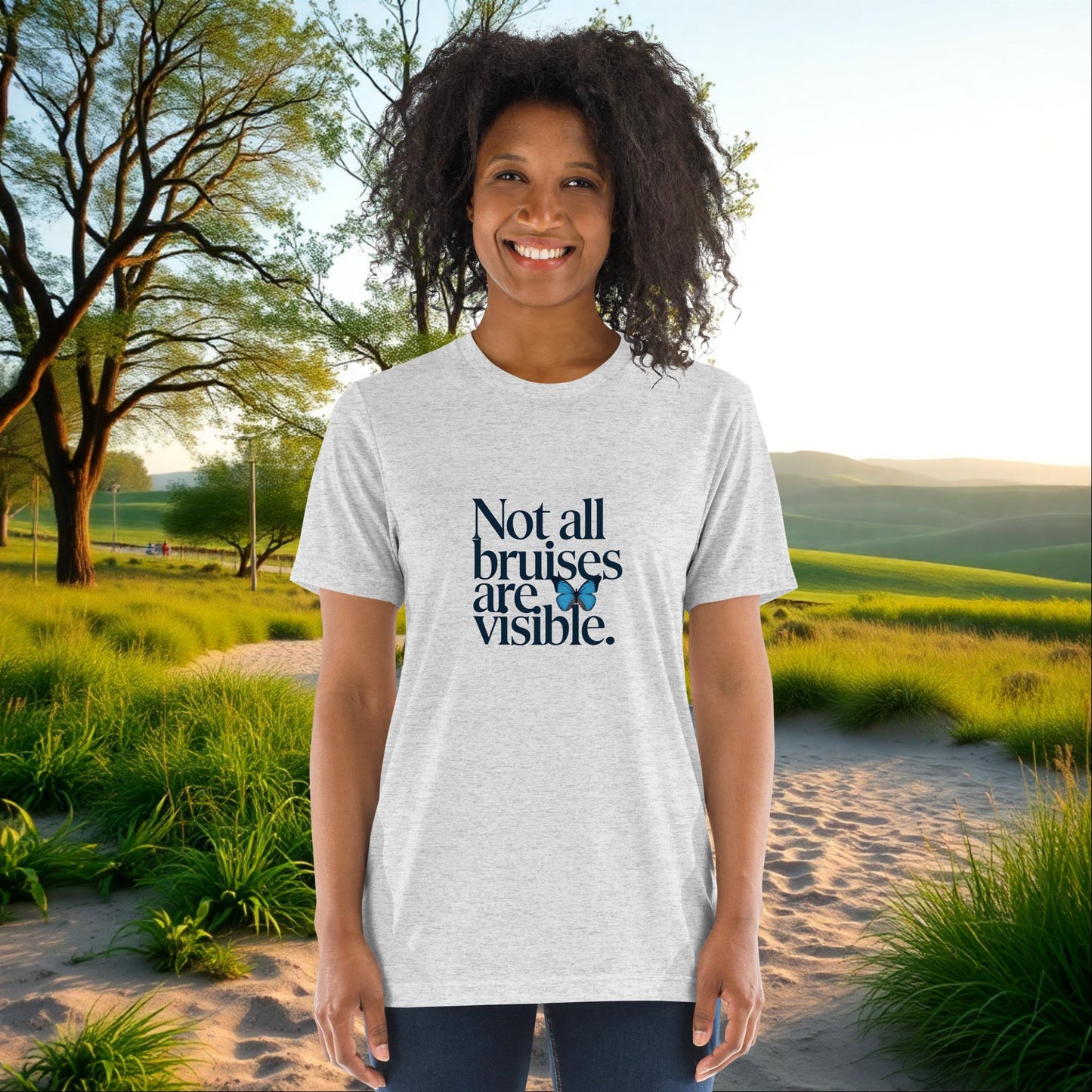 Not All Bruises Are Visible on Unisex Tri-Blend T-Shirt, emotional abuse awareness, survivor support, empowerment