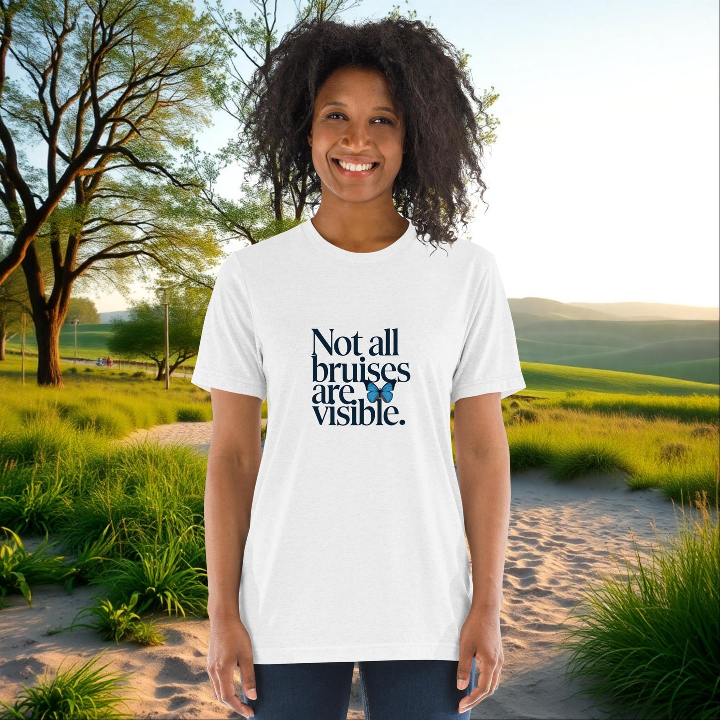 Not All Bruises Are Visible on Unisex Tri-Blend T-Shirt, emotional abuse awareness, survivor support, empowerment