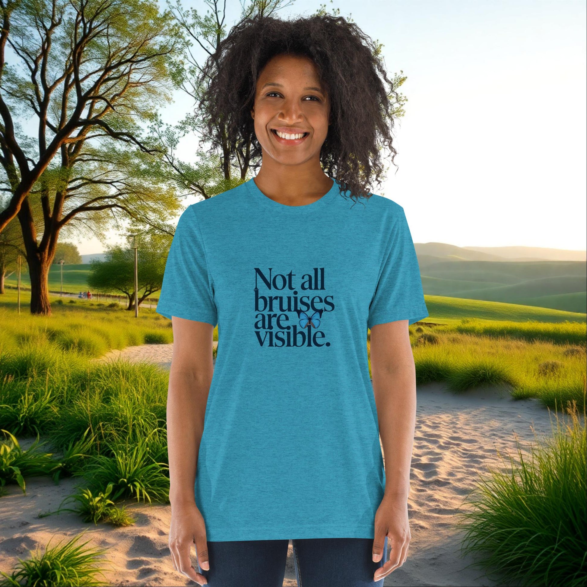 Not All Bruises Are Visible on Unisex Tri-Blend T-Shirt, emotional abuse awareness, survivor support, empowerment