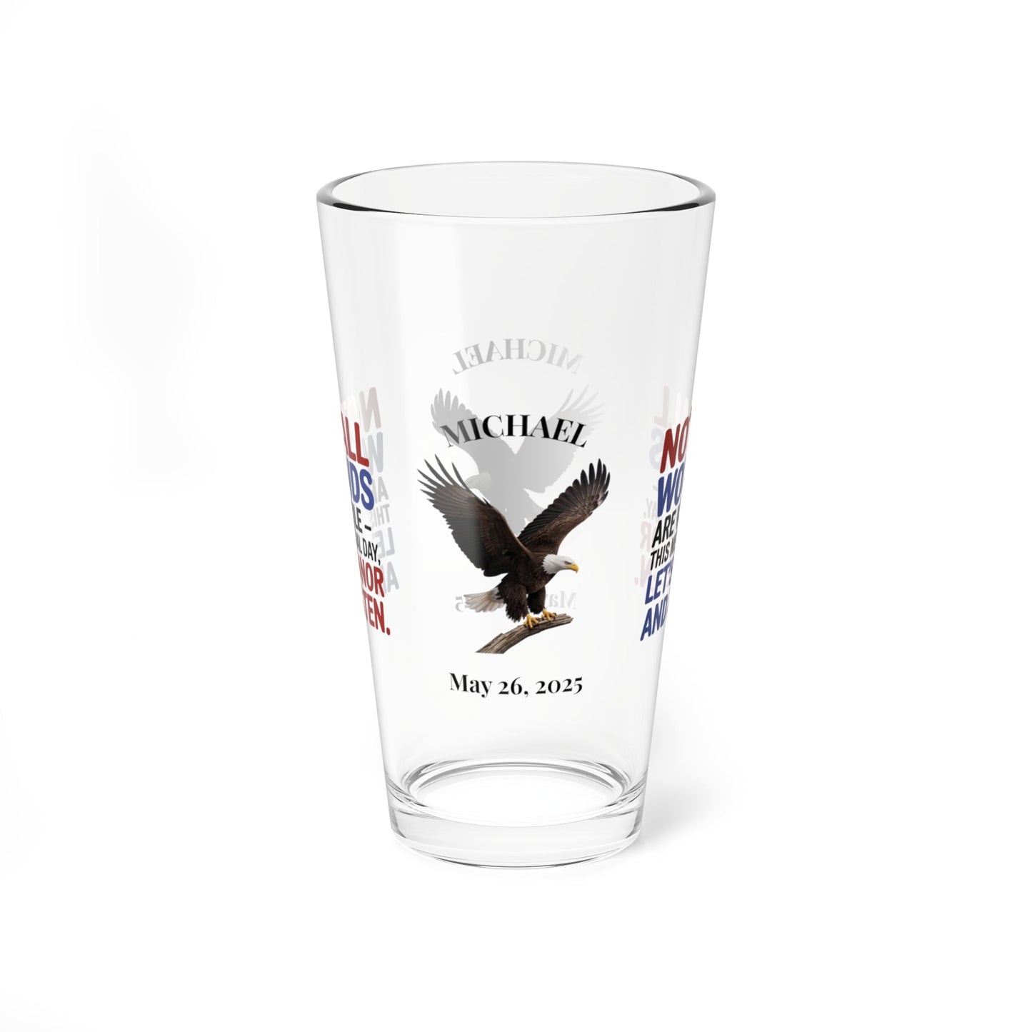 Not All Wounds Are Visible pint glass - mental health and PTSD awareness gift for veterans
