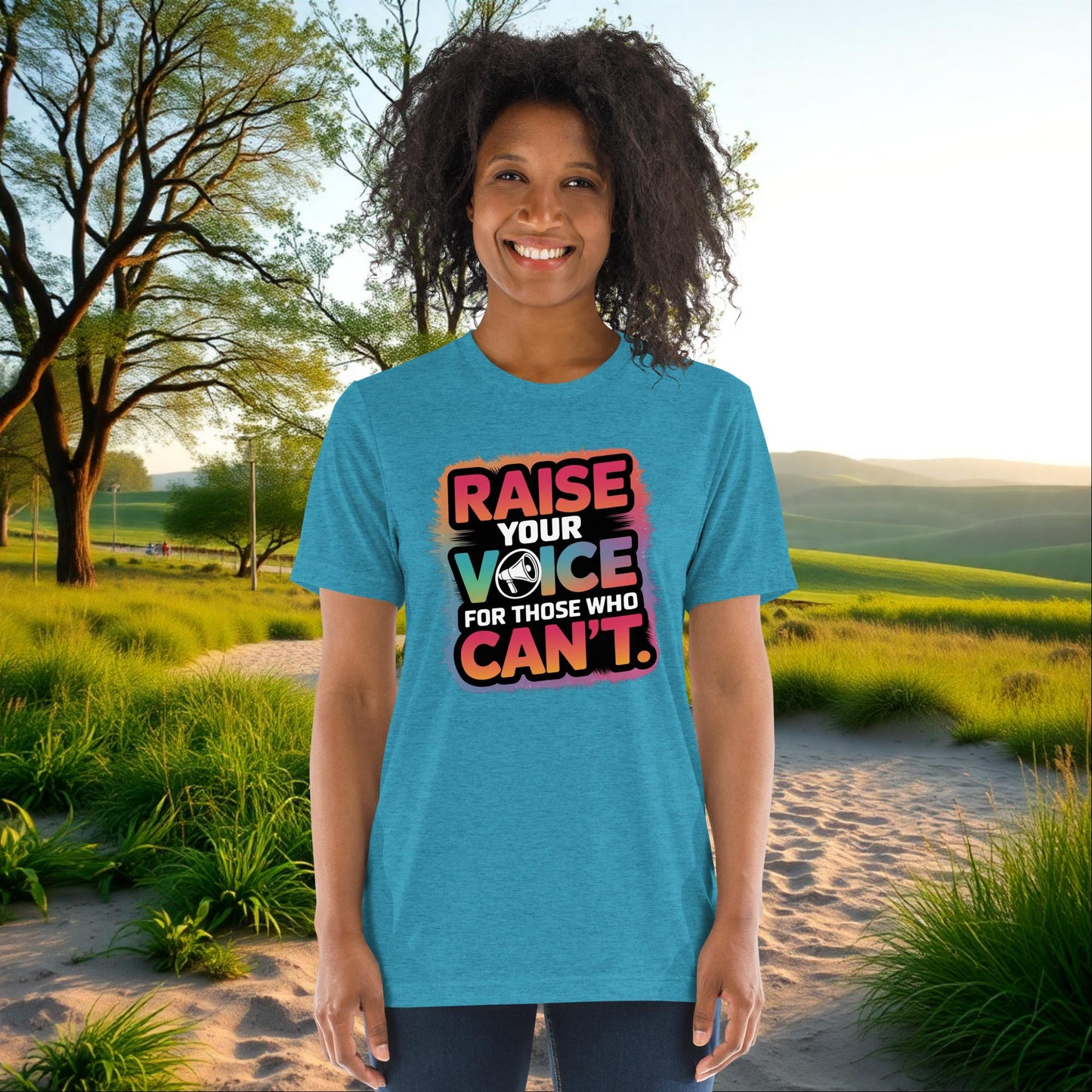 Raise Your Voice for Those Who Can’t on Unisex Tri-Blend T-Shirt, advocacy, domestic abuse awareness, empowerment