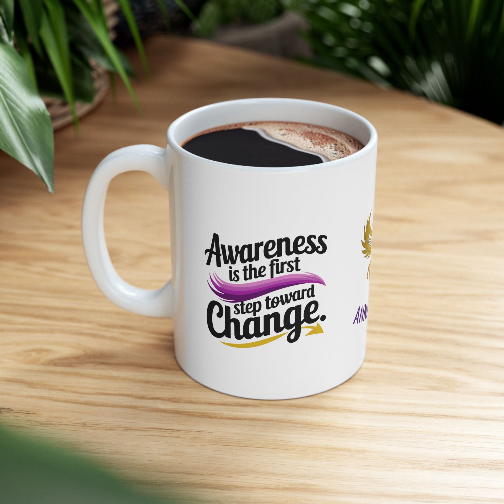 Personalized mug raising awareness for mental health.