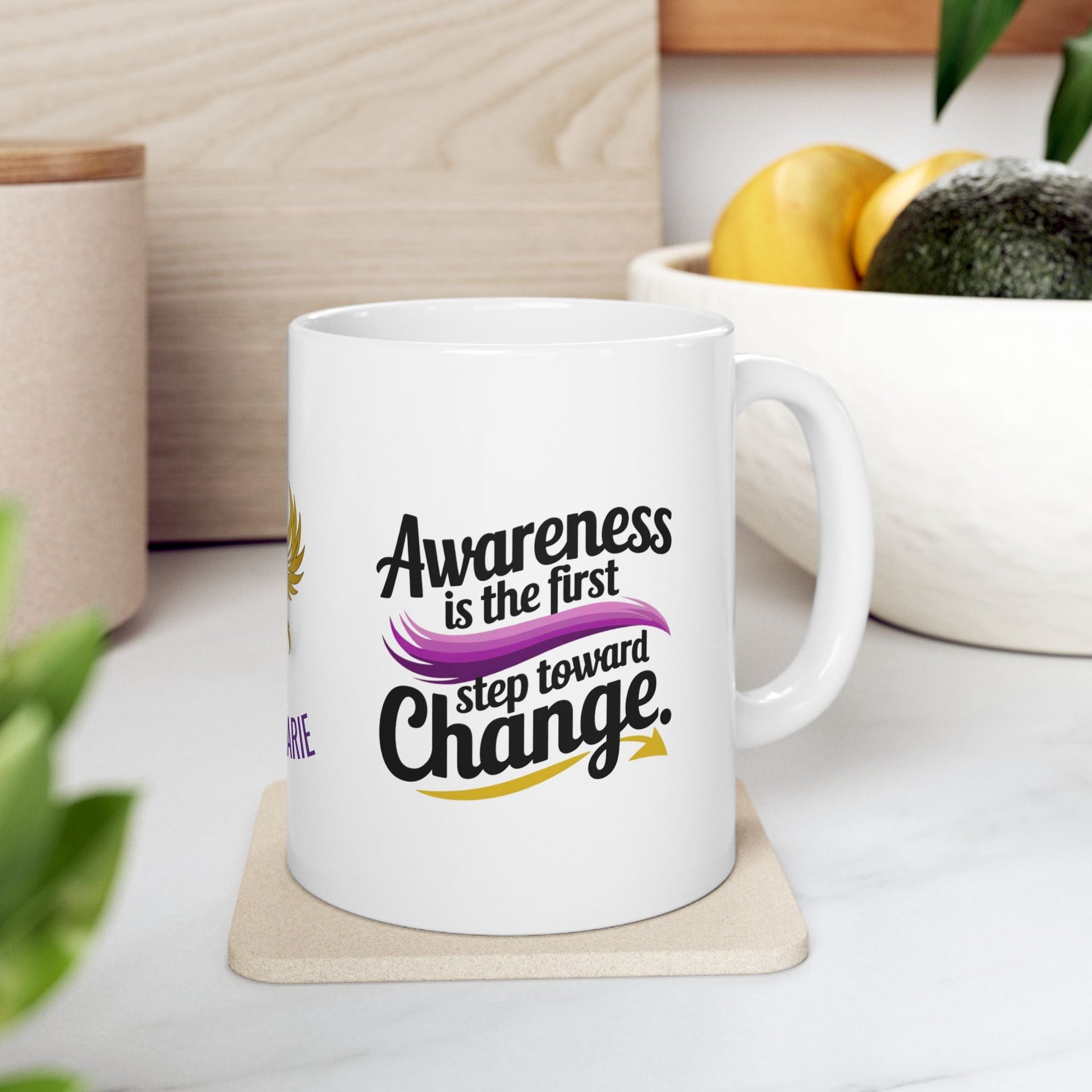 Personalized mug raising awareness for mental health.