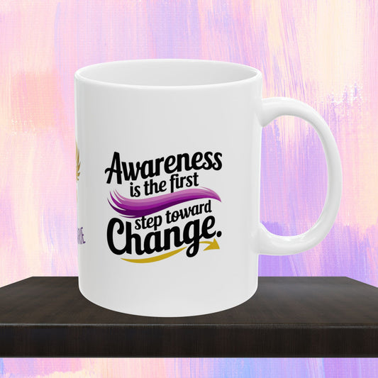 Personalized mug raising awareness for mental health.