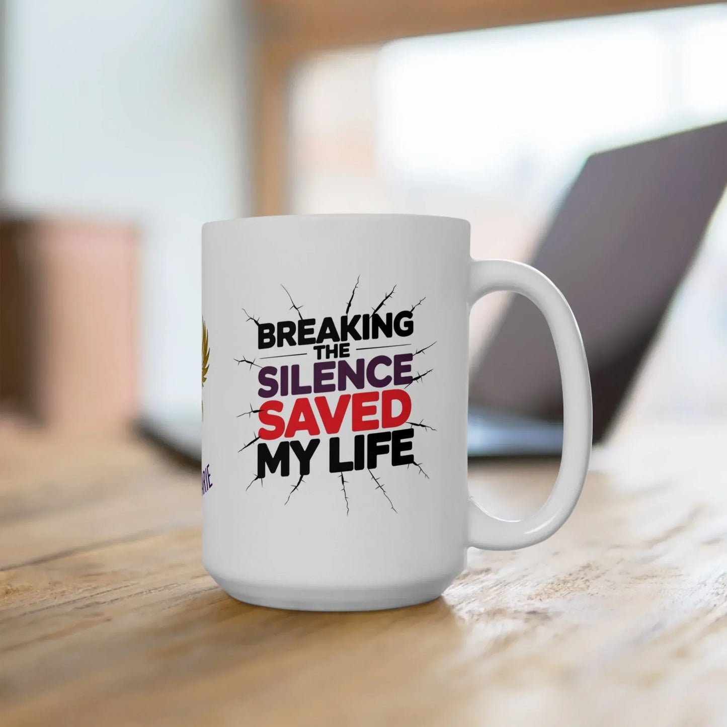 Shop our premium rise reclaim mug breaking the silence from MySisterIsASurvivor.