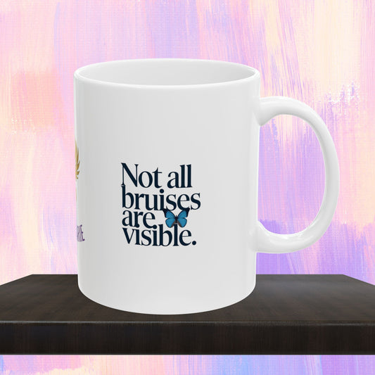 Awareness mug for domestic violence survivors.