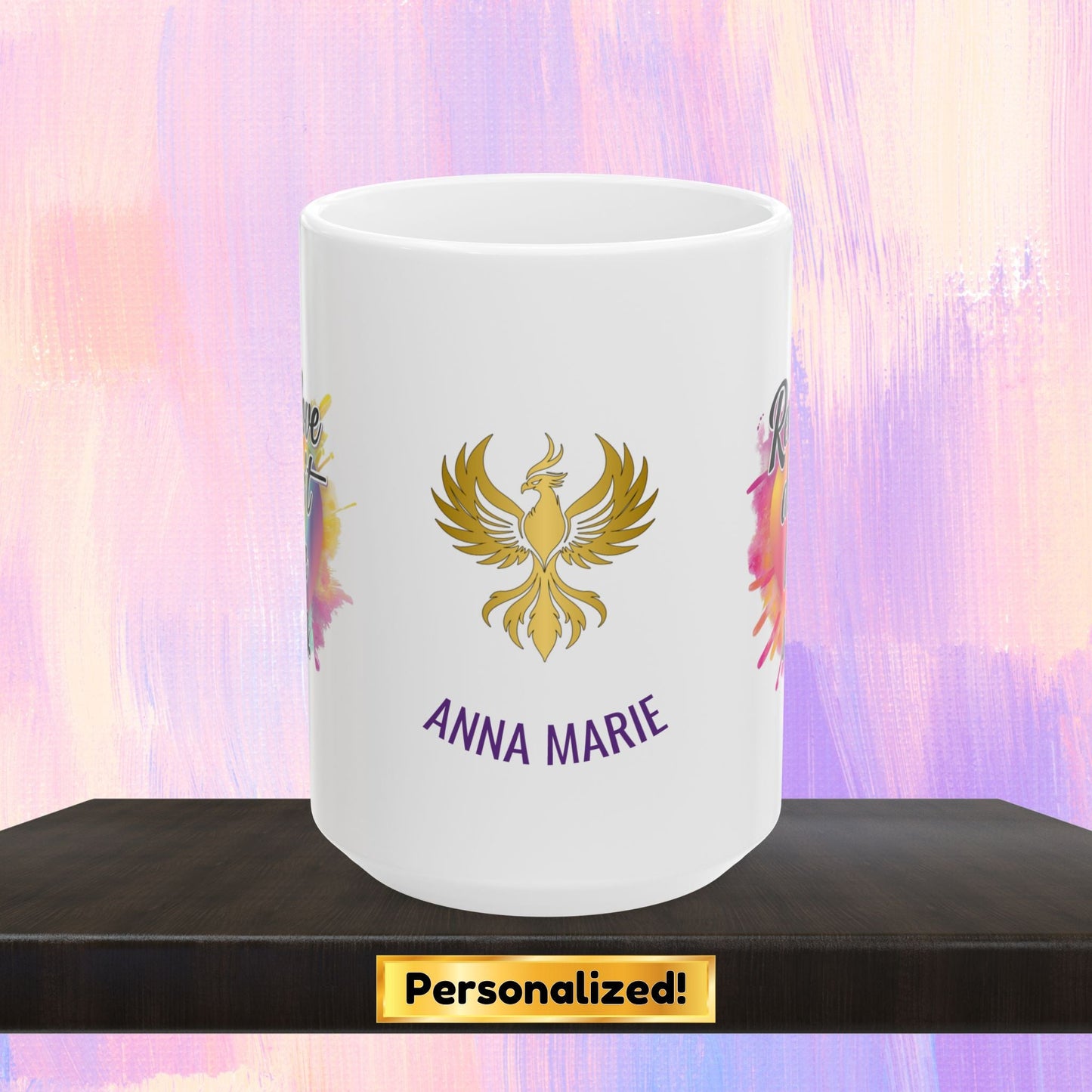 Healing mug with message about real love.