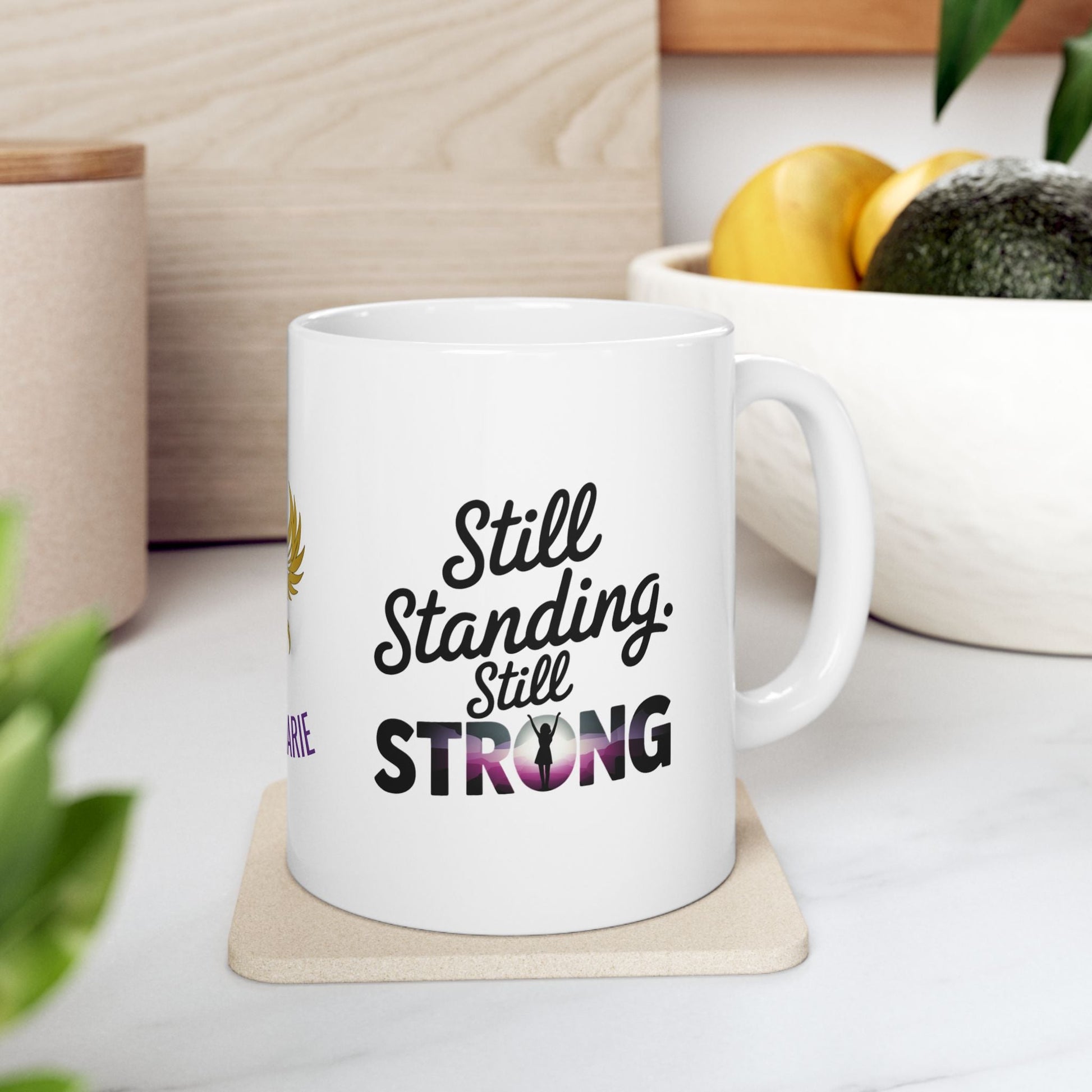 Strength mug for survivors of abuse.