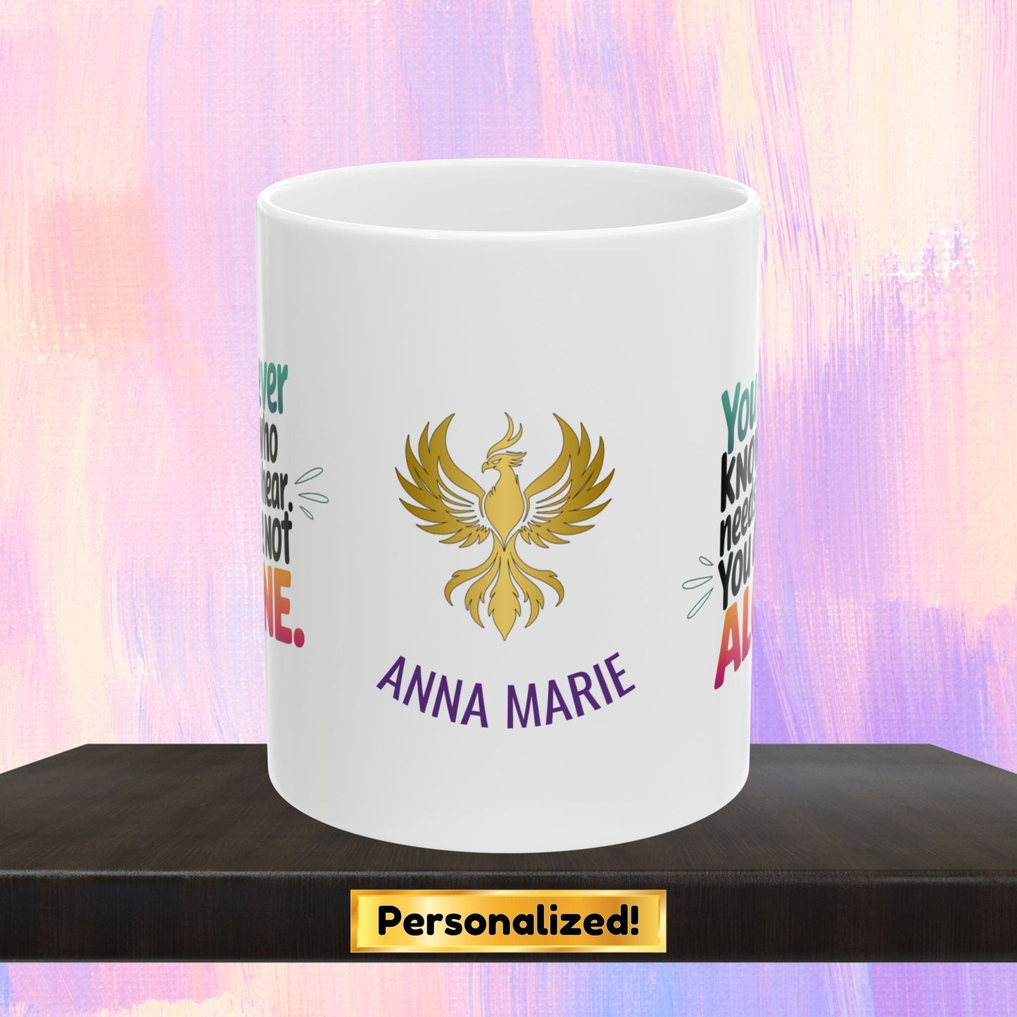 Support mug with message of hope and solidarity.