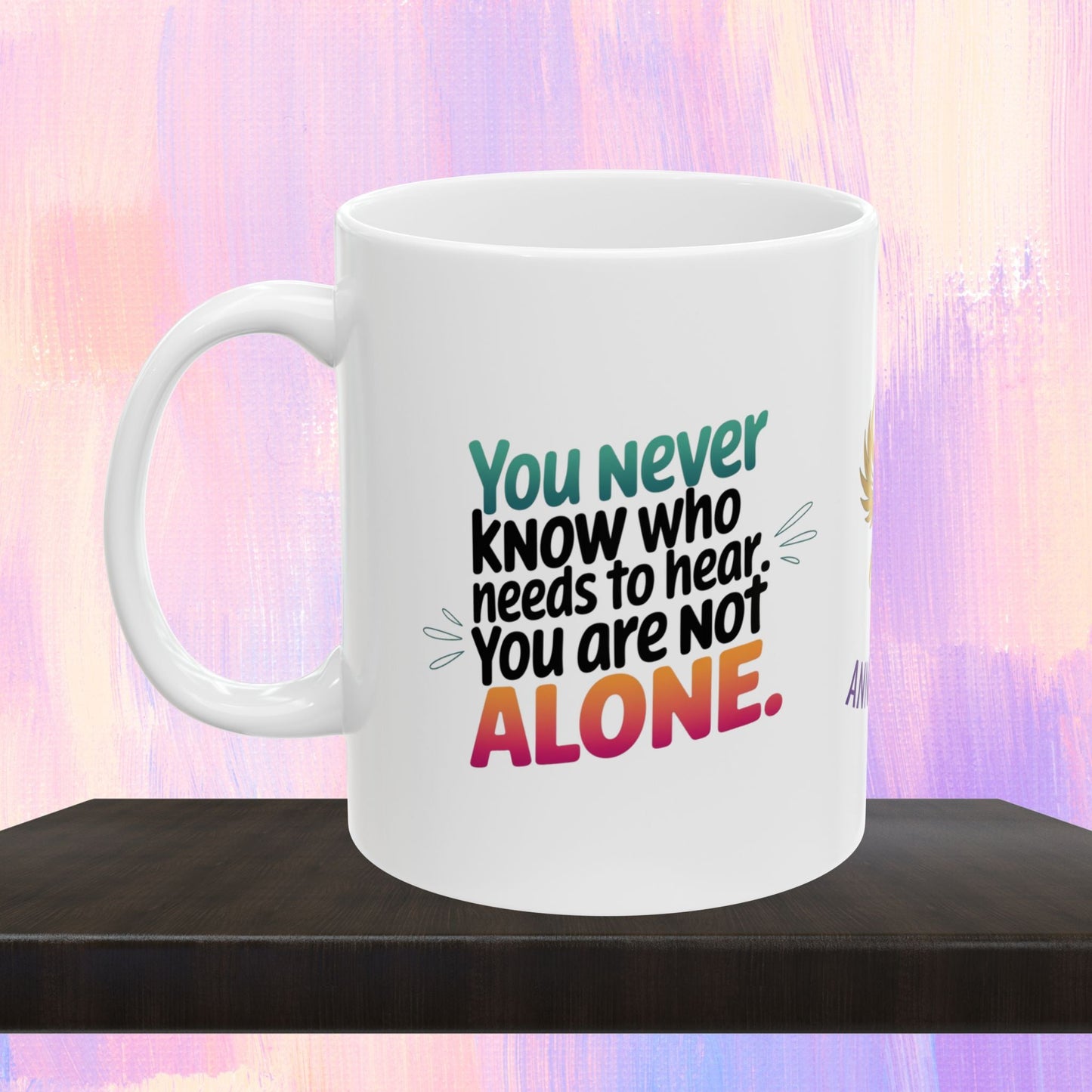 Support mug with message of hope and solidarity.