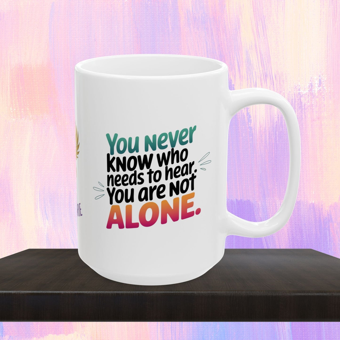 Support mug with message of hope and solidarity.