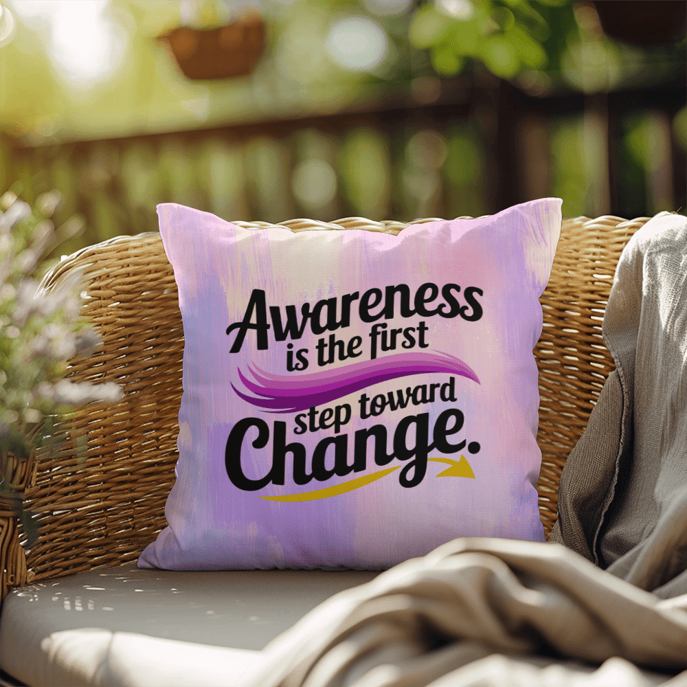 Rise & Reclaim Indoor/Outdoor Pillow – Domestic Violence Awareness