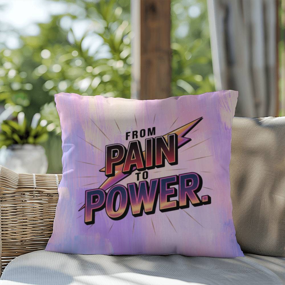 Overcoming Trauma personalized indoor/outdoor pillow for survivor support and trauma healing gift