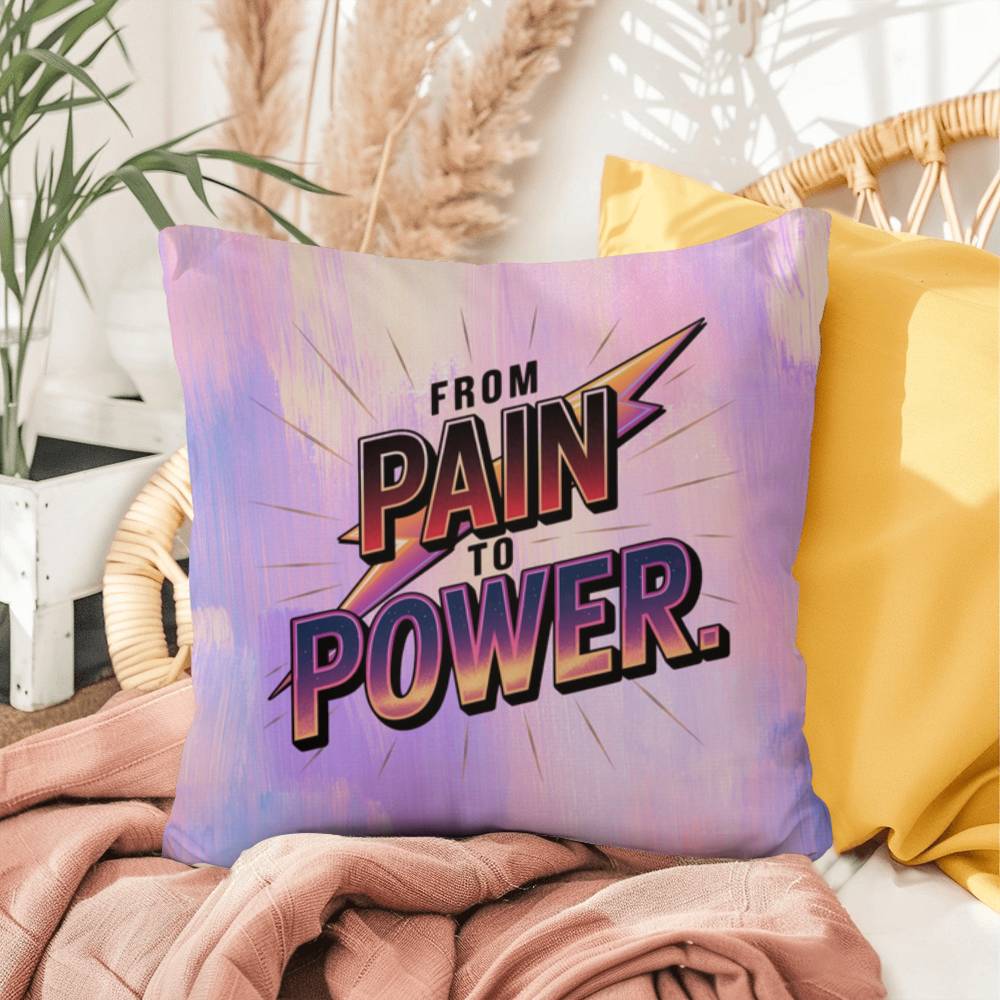 Overcoming Trauma personalized indoor/outdoor pillow for survivor support and trauma healing gift